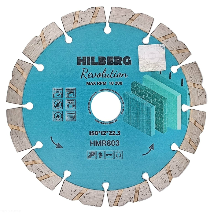 Фото Диск алмазный отрезной 150*22,23*12 Hilberg Revolution