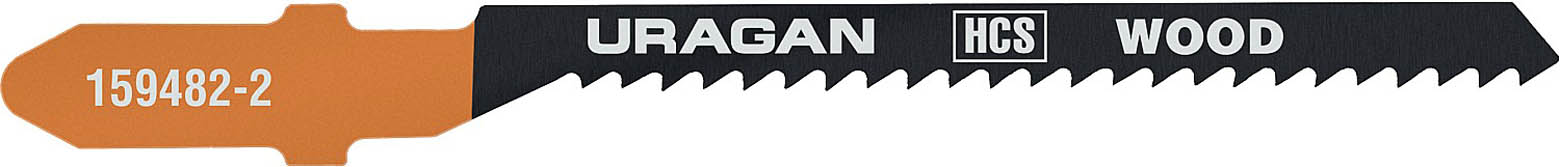 Фото Полотно для эл/лобзика по дереву, фанере, пластику, фигурный рез, EU-хвостовик, шаг 2 мм, 75/50 мм, 2 шт, HCS URAGAN