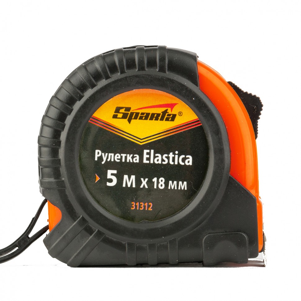 Фото Рулетка Elastica, 5 м х 18 мм, обрез. корпус Sparta