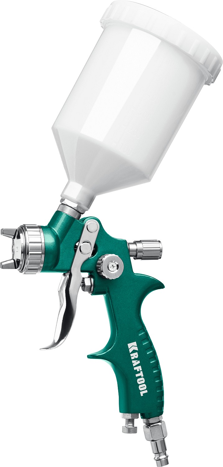 Фото Краскопульт пневматический с верхним бачком KRAFTOOL сопло 1,7 мм, AirFlat LVLP 06524-1.7
