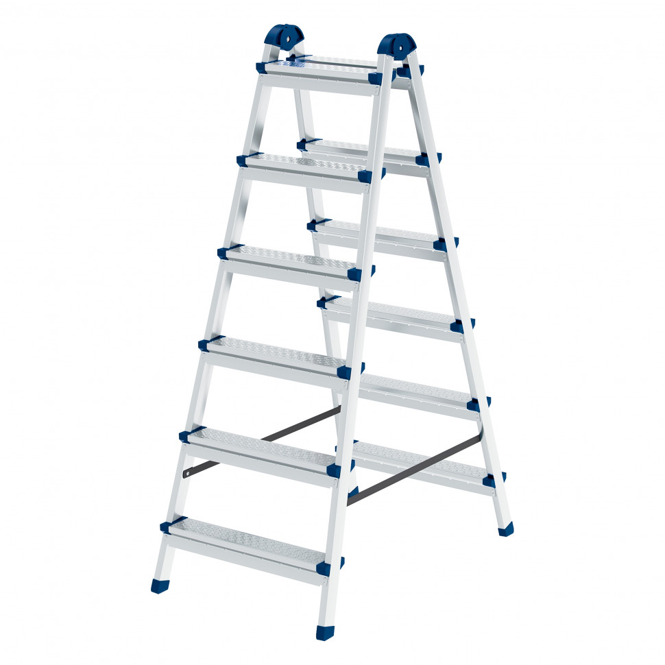 Фото Стремянка двухсторонняя 6 ступеней, сталь профиль, стальные ступени, Россия Сибртех