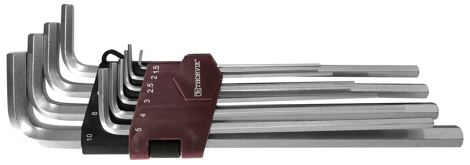 Набор ключей торцевых шестигранных удлиненных, H1.5-H10, 10 предметов, THORVIK