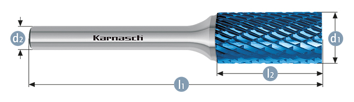 Борфреза цилиндрическая тип A ZYA 5х12,7 dхв=3 Lобщ=38 Blue-Tec Karnash арт. 11.5001-057