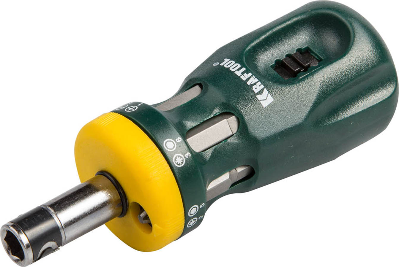 Фото Отвертка реверсивная с двусторонними битами 12-в-1, Kraftool