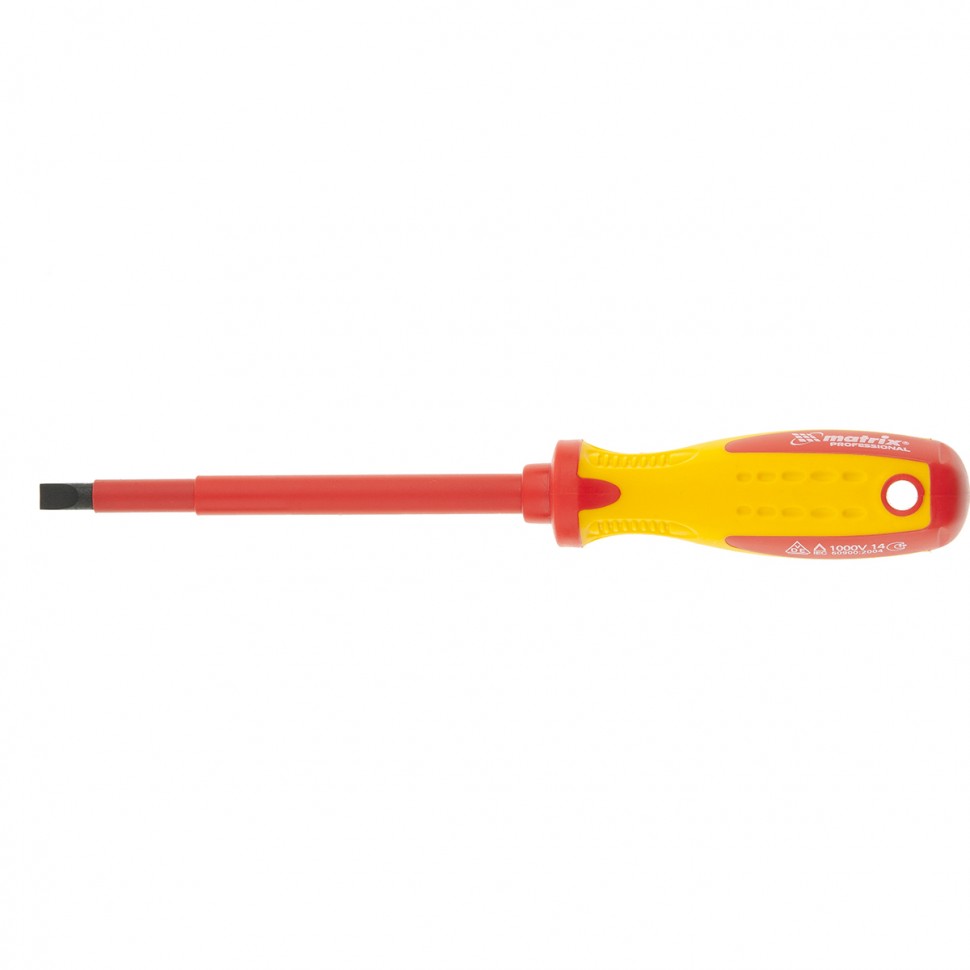 Отвертка Insulated, SL5,5 x 125 мм, CrMo, до 1000 В, Matrix Professional