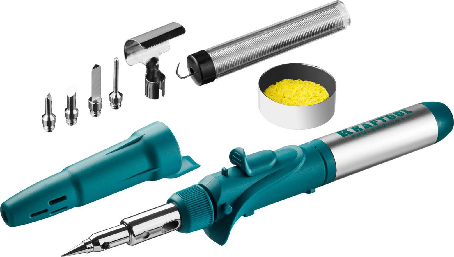 Паяльник газовый Pro в наборе 55503-H10KRAFTOOL 5 насадок, 1300 °C, пьезоподжиг