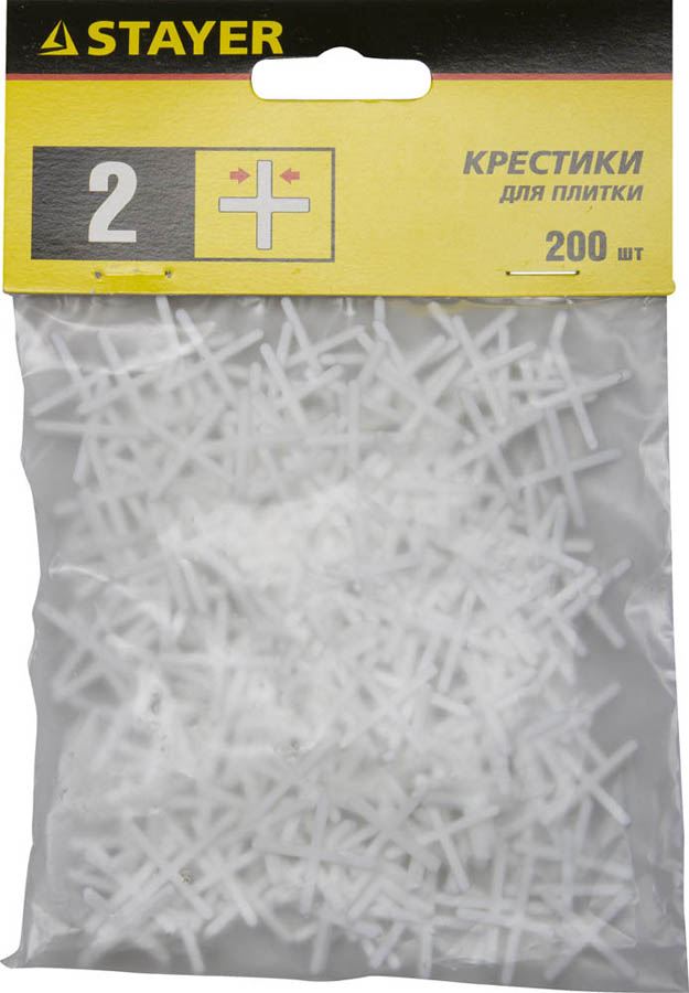 Фото Крестики для кафельной плитки STAYER 2 мм,3380-2 Х-образные, 200 шт.