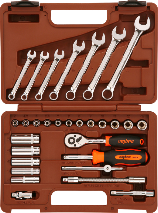 Фото Набор инструмента 1/4"DR, 30 предметов, Ombra