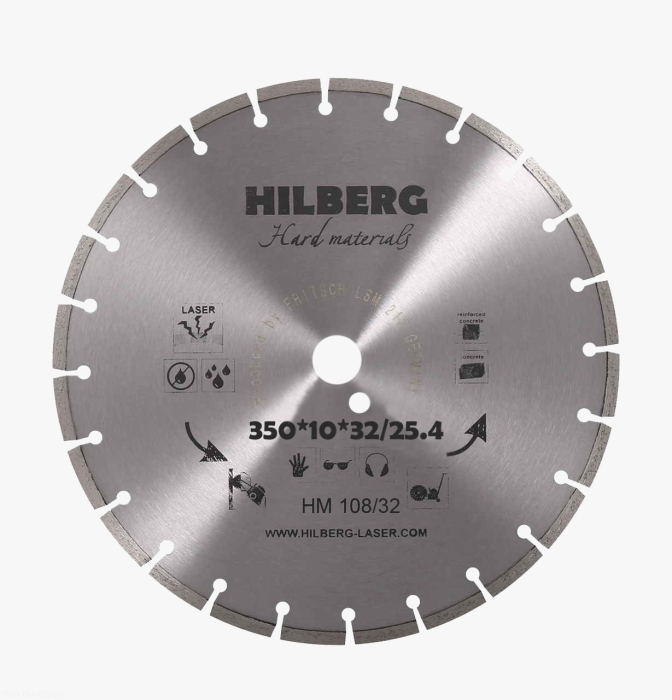 Диск алмазный отрезной 350*32/25,4 Hilberg Hard Materials Лазер