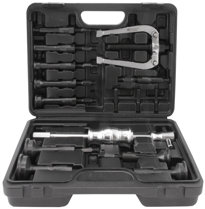 Фото Съемник подшипников с цанговыми захватами за внутреннюю обойму и обратным молотком в наборе, диапазон захватов 8-58 мм, THORVIK