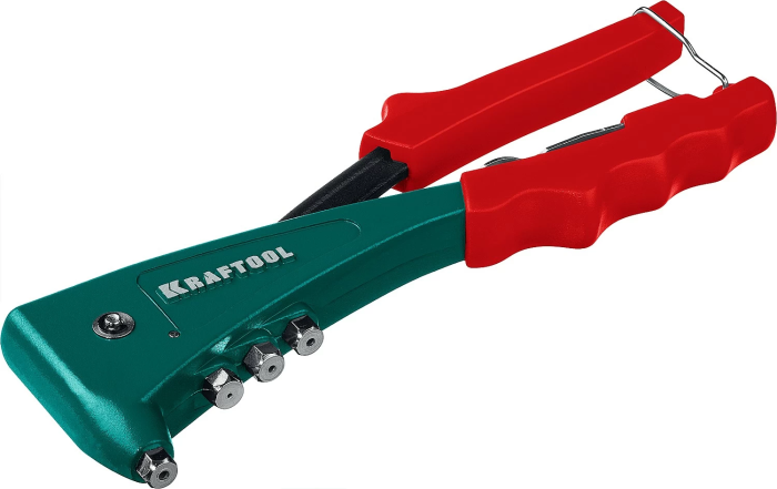 Заклепочник 31180 KRAFTOOL резьбовые заклепки М3-М6, вытяжные 2.4-4.8 мм из алюминия, стали, нерж. стали