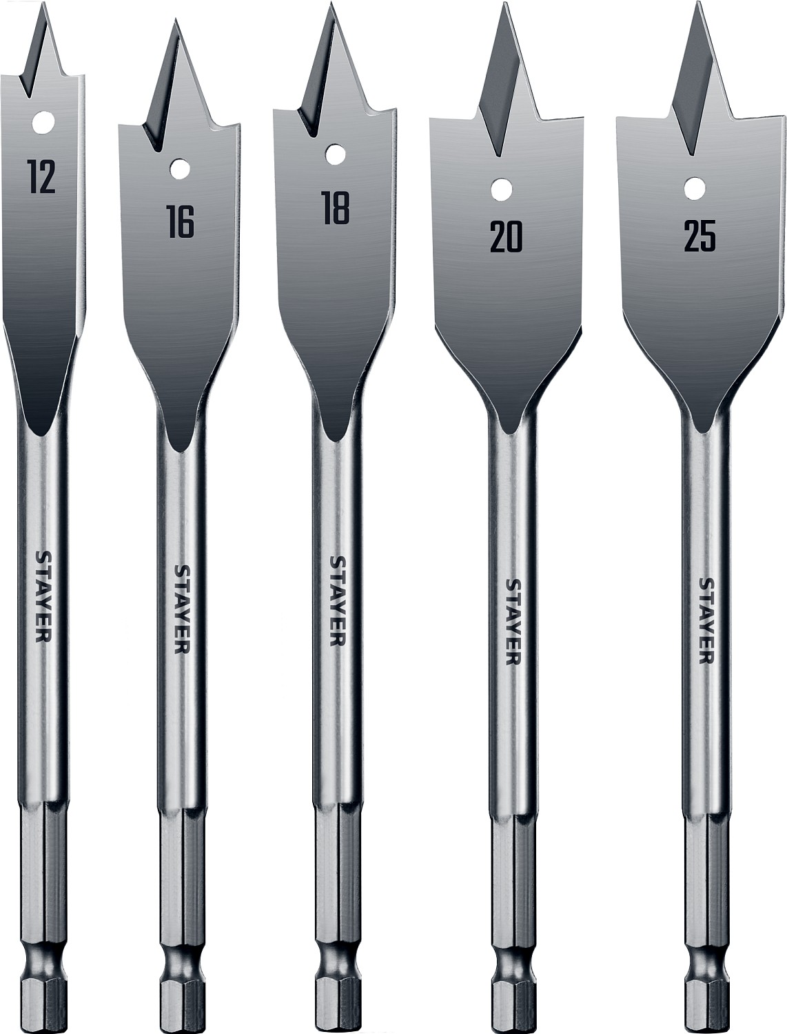 Набор перовых сверл по дереву 2950-H5STAYER 5 шт., 12-16-18-20-25 мм