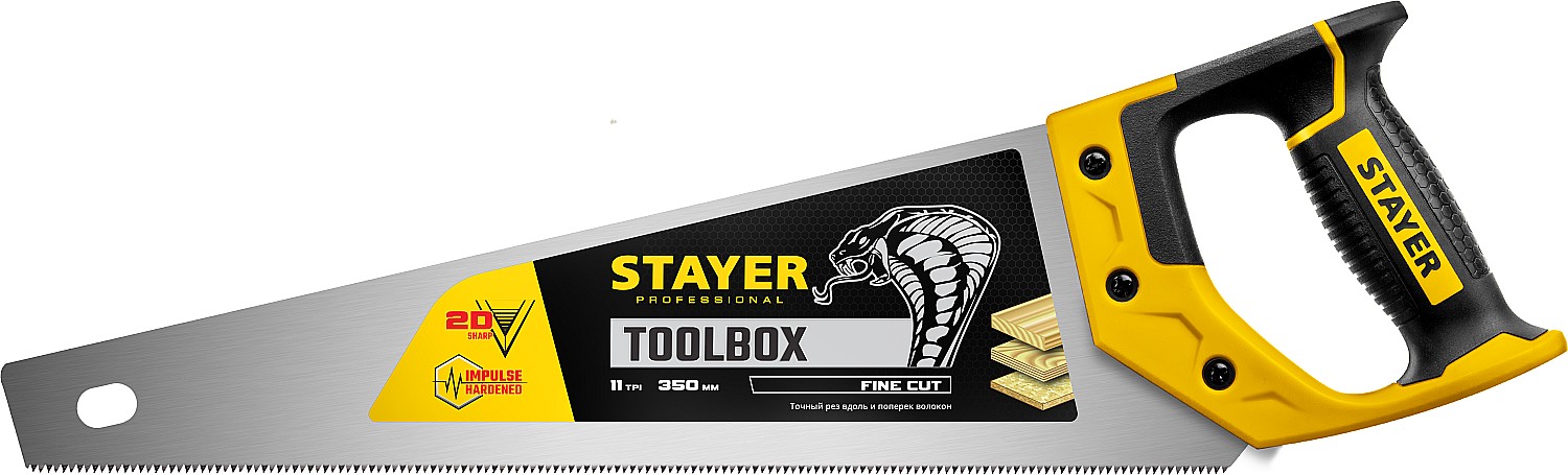 Фото Ножовка многоцелевая (пила) TOOLBOX STAYER 10 TPI, 350 мм, 2-15091-45_z01 Professional