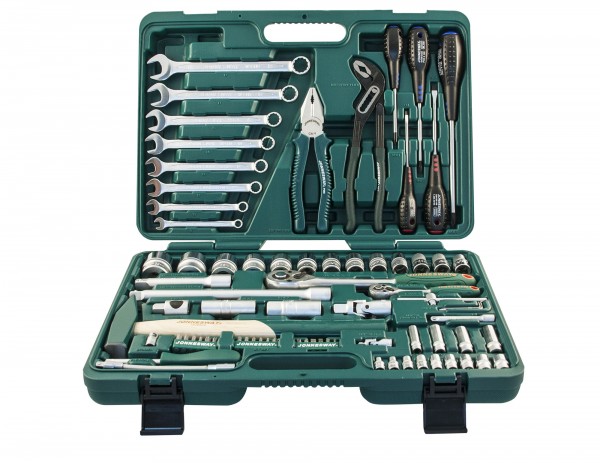 Фото Набор инструмента универсальный 1/4", 1/2"DR, 77 предметов, Jonnesway