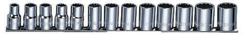 Фото Набор головок торцевых 12-гранных MAXI-DRIVE 1/2"DR на держателе, SAE 3/8--1-1/8", 13 предметов, Jonnesway