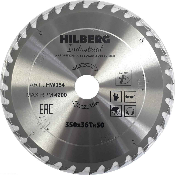 Диск пильный Hilberg Industrial Дерево 350*50*36Т