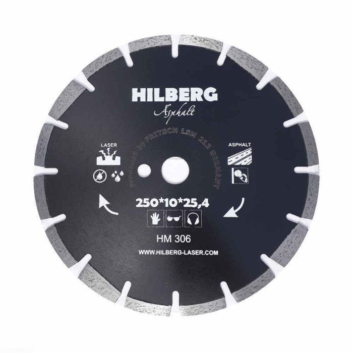 Фото Диск алмазный отрезной 250*25,4 Hilberg Hard Materials Лазер асфальт