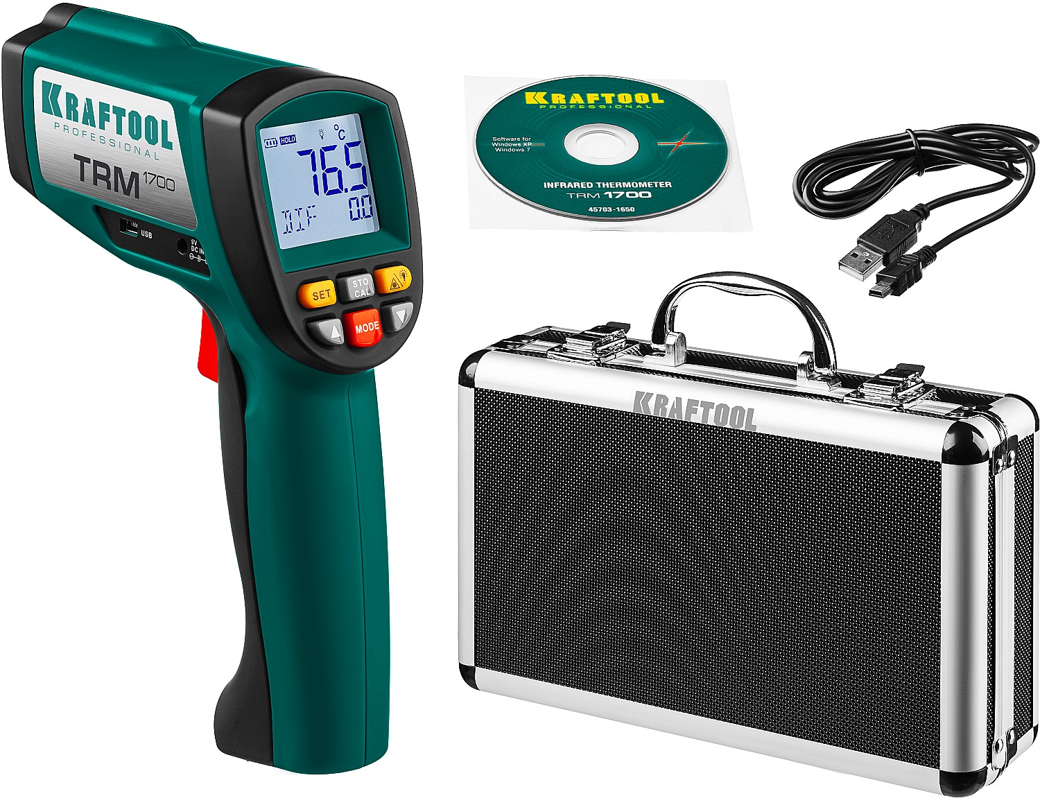 Пирометр инфракрасный KRAFTOOL TRM-1700 45701-1650 -30°С +1650°С