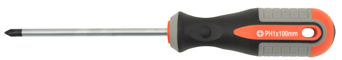 Фото Отвертка стержневая крестовая ROUND GRIP, PH1x100 мм, Ombra