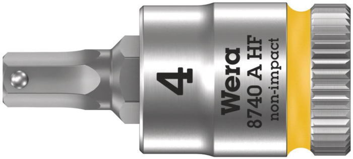 Фото 8740 A Hex-Plus HF Zyklop Головка торцевая с битой вставкой с внешним шестигранником, 1/4, с фиксацией, 4 x 28 мм