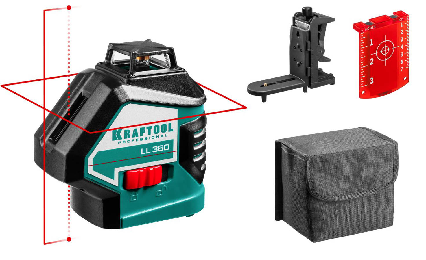 Фото Лазерный нивелир c держателем KRAFTOOL LL360 2 34645-2 Professional линейный