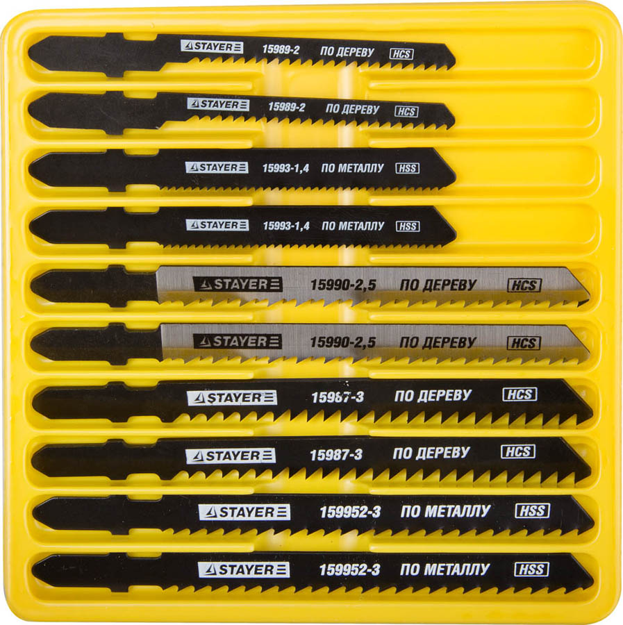 Фото Пилки для эл/лобзика "МАСТЕР №3" STAYER по дереву, мет. и пластику, EU-хвост.,10 шт., 15981-H10-3