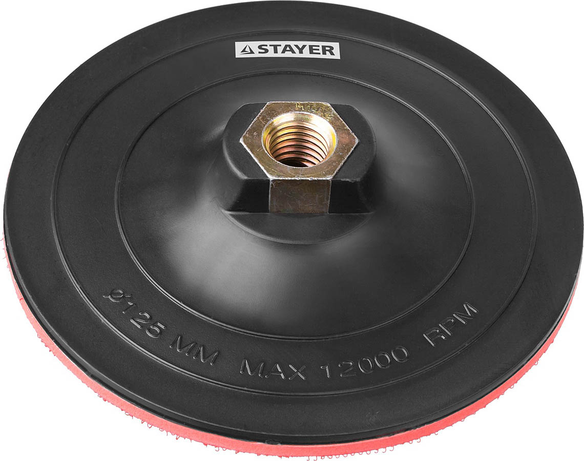 Фото Тарелка опорная для УШМ STAYER 125 мм, М14, на липучке,35742-125