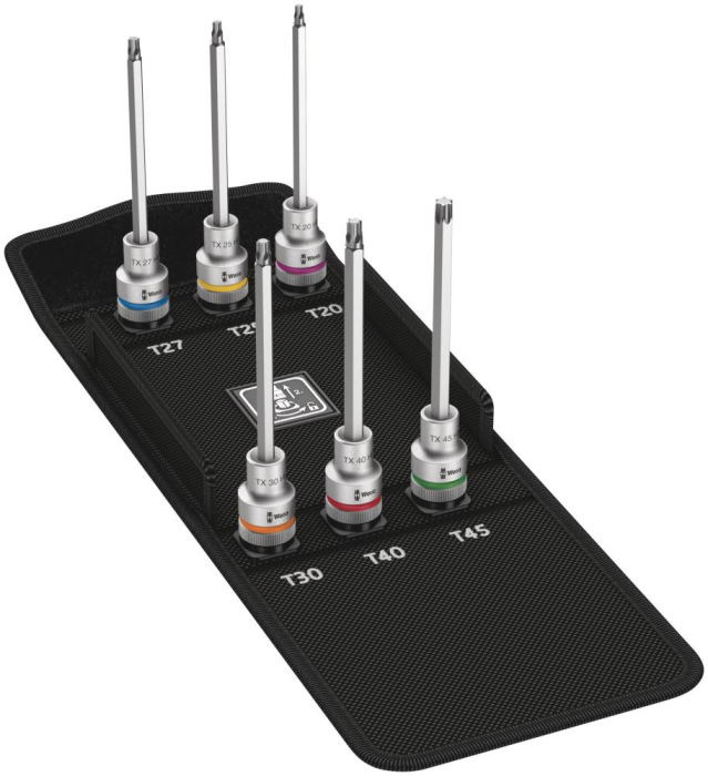 Фото 8767 C TORX HF 2 Zyklop Набор головок торцевых с битой вставкой, с фиксацией, 1/2, 6 пр., TX 20/25/27/30/40/45 x 140 мм
