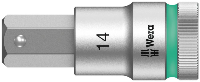 Фото 8740 C Hex-Plus HF Zyklop Головка торцевая с битой вставкой с внешним шестигранником, 1/2, с фиксацией, 14 x 60 мм