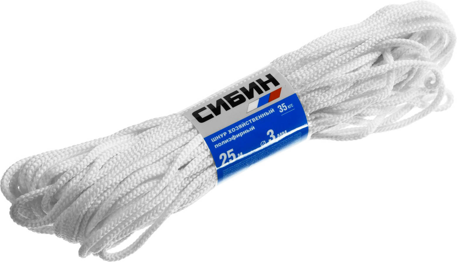 Фото Шнур хозяйственный полиэфирный СИБИН50263 25 м, 3 мм, 