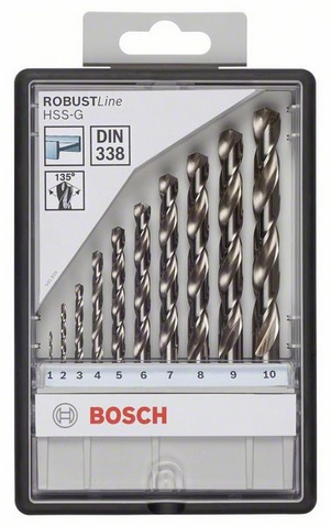 Фото Набор сверл Robust line hss-g 10 шт. Bosch