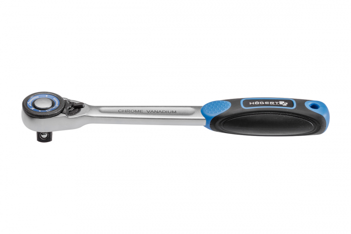 Фото Трещотка прямая с кнопкой 1/2", 72 зубца HOEGERT