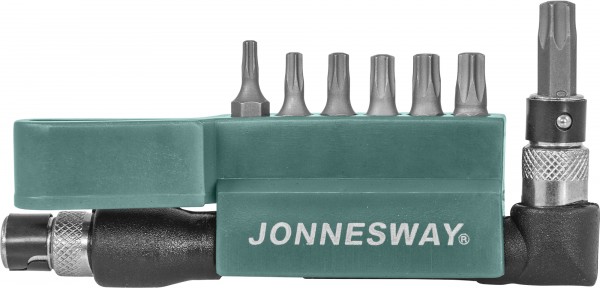 Фото Комплект вставок-бит 1/4"DR TORX®, T10-T40, c Г-образным приводом, 8 предметов, Jonnesway
