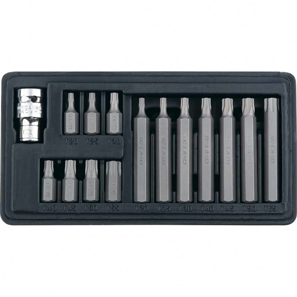 Фото Набор бит TORX, хвостовик-шестигранник, 10 мм, CrV, 15 пред. Stels