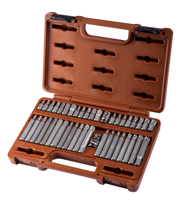 Набор вставок-бит и переходников 3/8", 1/2"DR, 42 предмета, Ombra