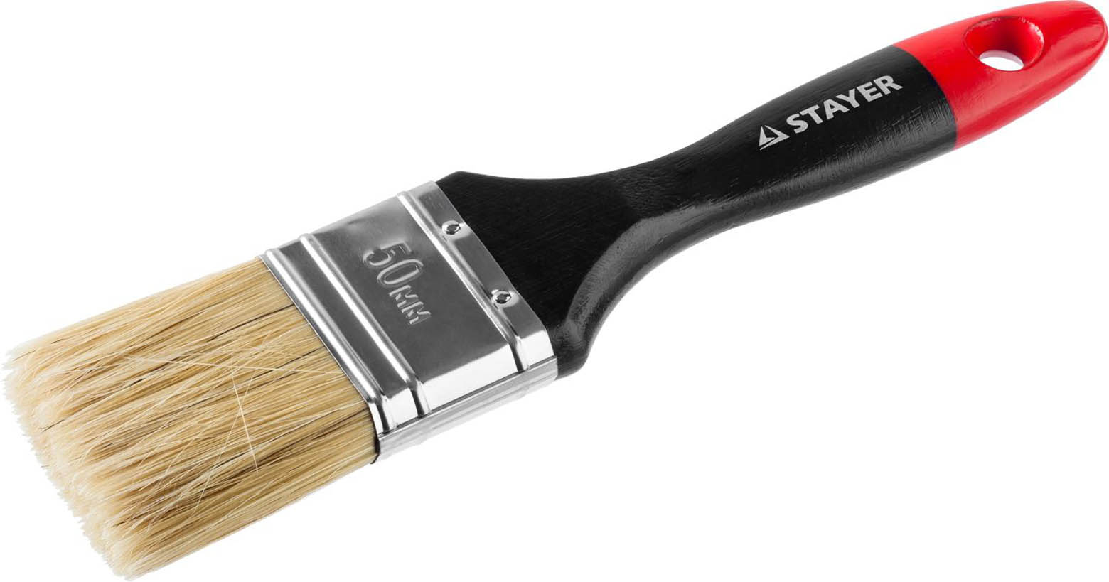 Фото Кисть плоская UNIVERSAL-PROFI STAYER 50 мм, 2", щетина натуральная светлая, 0104-050