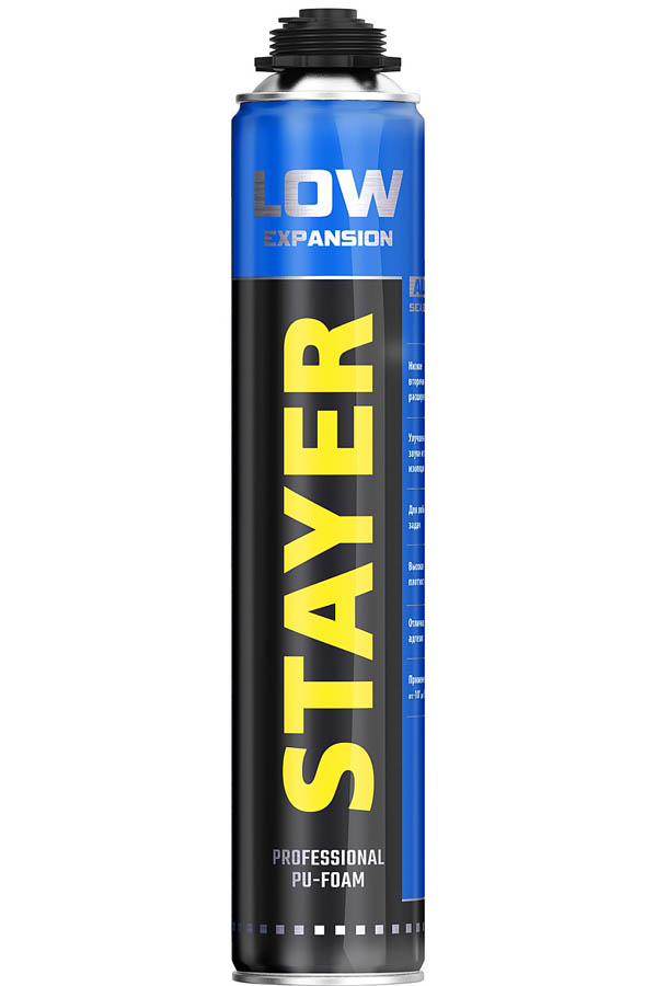 Фото Монтажная пена 41136 STAYER 750 мл, выход до 65 л, пистолетная