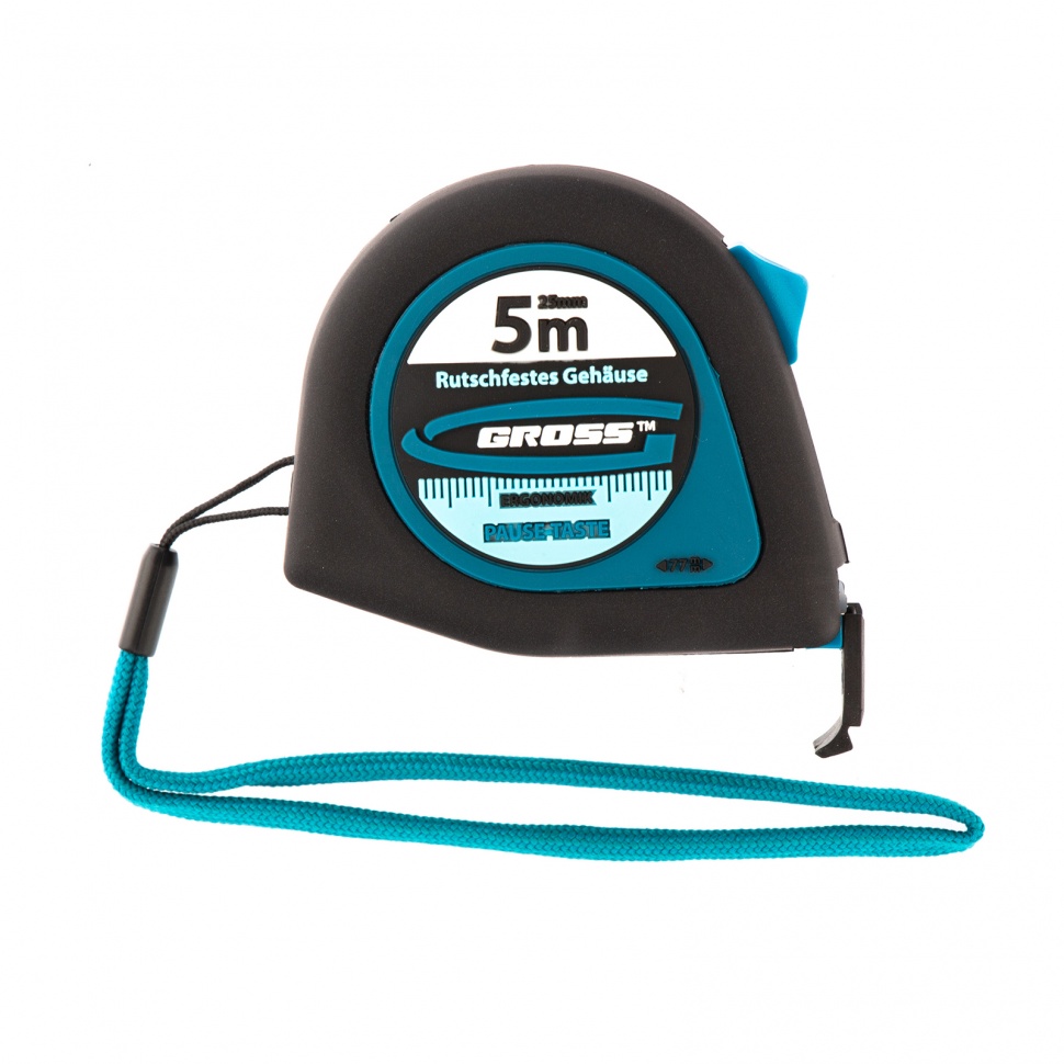 Рулетка "Ergonomisch", 5 м x 25 мм, магн. обрез. зацеп Gross