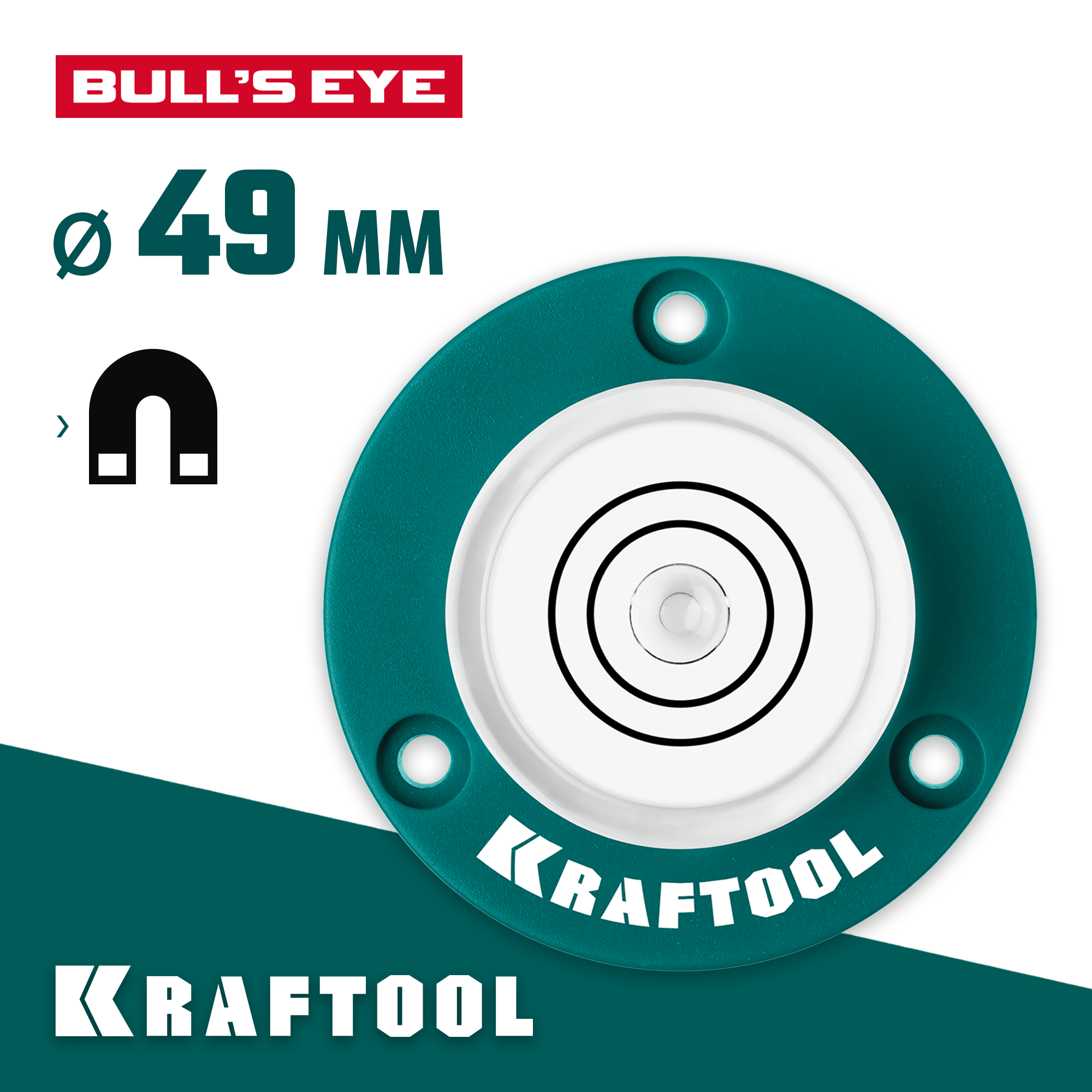 Фото Поверхностный уровень KRAFTOOL BULL'S EYE 34789 49 мм, чувствительность 0.5°