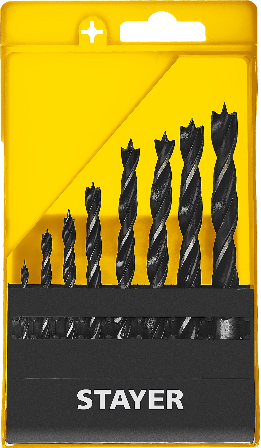 Набор спиральных сверл по дереву "M-type" STAYER 8 шт., 3-4-5-6-7-8-9-10 мм, 2942-H8_z02 Professional