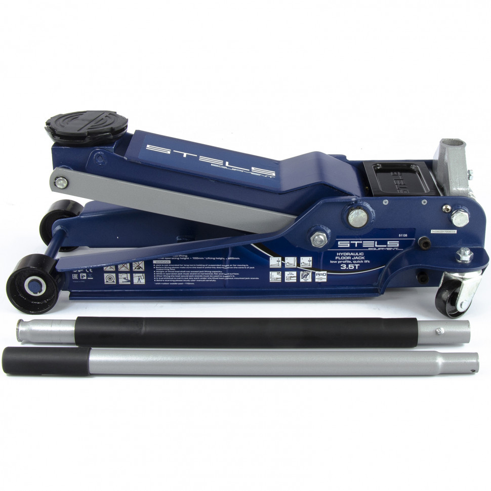 Домкрат гидр. подкатной, быстрый подъем, 3,5т, Low Profile Quick, 100-565 мм, проф. Stels