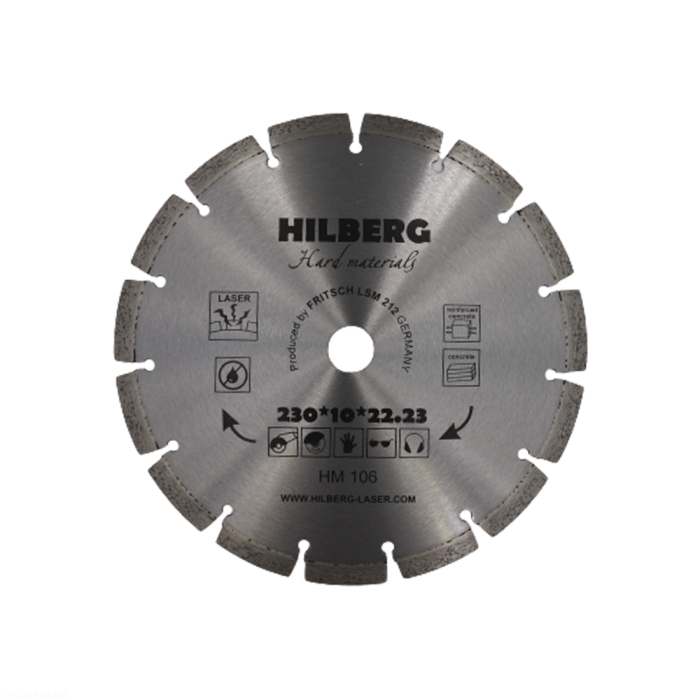 Фото Диск алмазный отрезной 230*22,23 Hilberg Hard Materials Лазер
