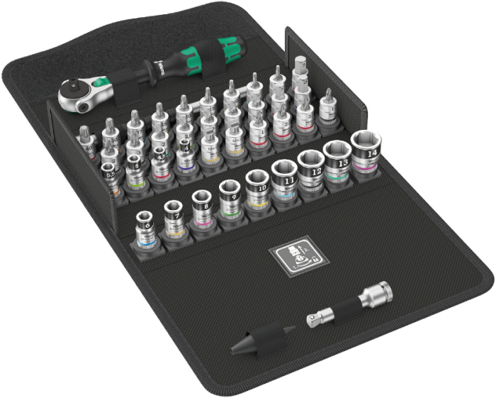 Фото 8100 SA All-in Zyklop Speed Набор 1/4 головок с трещоткой, с фиксацией, 42 пр.