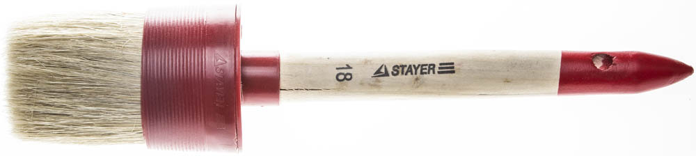 Фото Кисть малярная круглая STAYER 60 мм, щетина натуральная, деревянная ручка, 0141-60