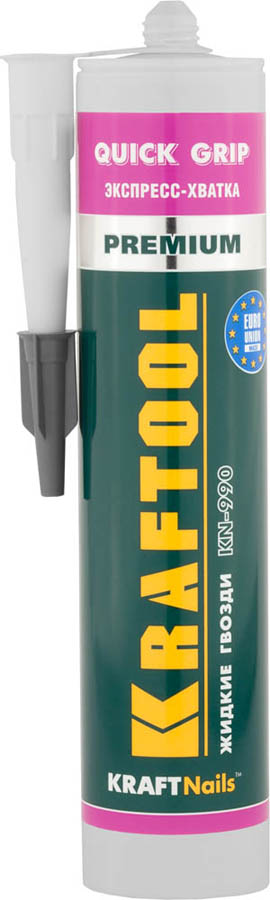 Фото Монтажный клей KraftNails Premium KN-990 KRAFTOOL 41347 310 мл, экспресс хватка, бежевый