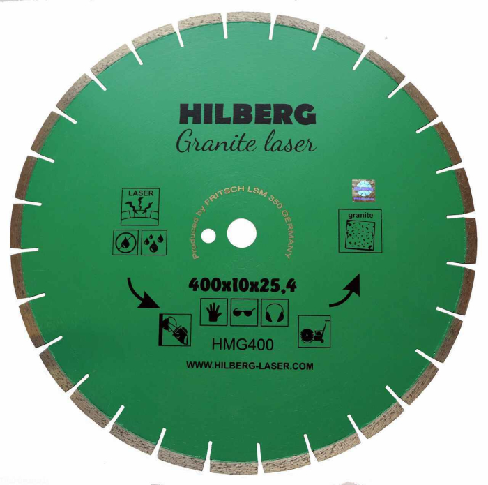 Фото Диск алмазный отрезной 400*25,4*10 Hilberg Гранит Лазер