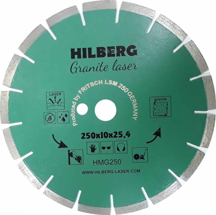 Фото Диск алмазный отрезной 250*32/25,4*10 Hilberg Гранит Лазер