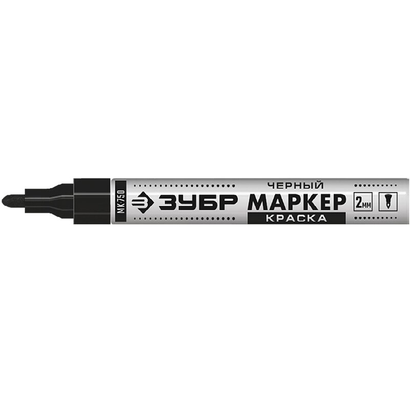 Маркер-краска МП-400 черный 2-4 мм круглый наконечник Зубр 06325-2