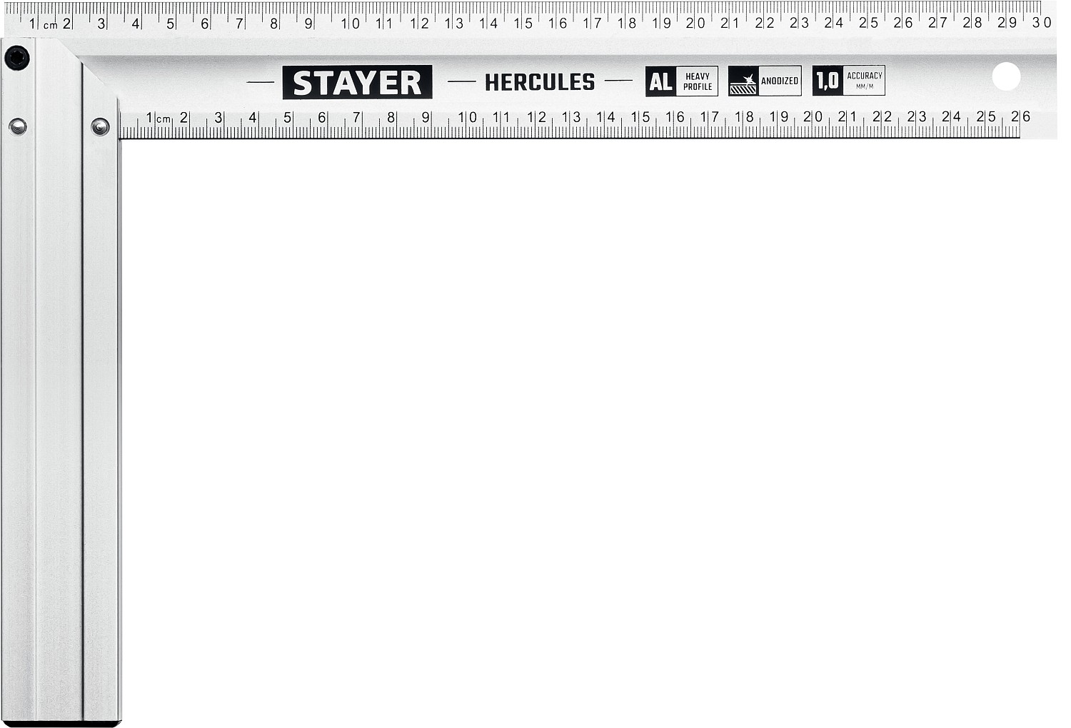 Угольник STAYER HERCULES 3432-30 Professional 300 х 2 мм, с усиленным алюминиевым полотном, жесткий столярный