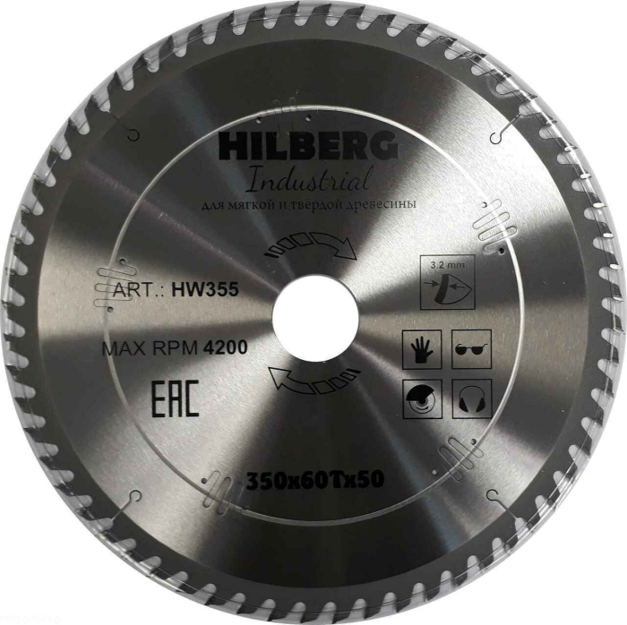Фото Диск пильный Hilberg Industrial Дерево 350*50*60Т